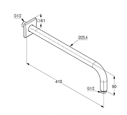 Кронштейн верхнего душа Kludi A QA 400 66534N1-00 брашированная бронза Кронштейн верхнего душа Kludi A QA 400 66534N1-00 брашированная бронза