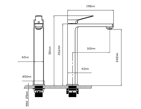 Смеситель для раковины Vincea Arco VBF-4AR02GM, вороненая сталь Смеситель для раковины Vincea Arco VBF-4AR02GM, вороненая сталь