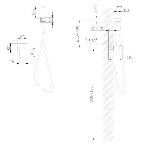 Гигиенический душ ABBER Daheim AF8225B черный матовый Гигиенический душ ABBER Daheim AF8225B черный матовый
