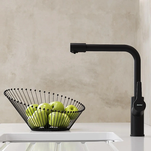 Смеситель для кухни Damixa Merkur 710771300 с каналом для фильтрованной воды, чёрный матовый Смеситель для кухни Damixa Merkur 710771300 с каналом для фильтрованной воды, чёрный матовый