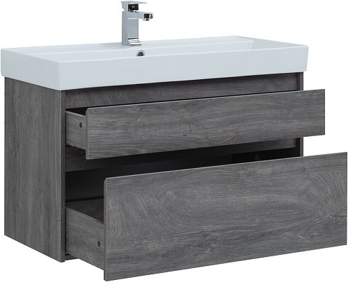 Тумба под раковину Aquanet Nova Lite 100 дуб рошелье (2 ящика) 00242582 Тумба под раковину Aquanet Nova Lite 100 дуб рошелье (2 ящика) 00242582