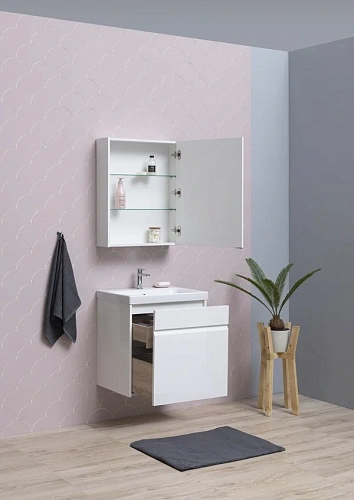 Зеркальный шкаф Aquanet Палермо 60 белый 00203939 Зеркальный шкаф Aquanet Палермо 60 белый 00203939