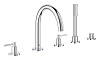 Картинка анонса товара «смеситель на борт ванны grohe atrio new на 5 отверстий с ручным душем и переключателем, хром (19922003)»