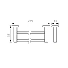 Полотенцедержатель Kaiser KH-1708 прямой 2-х уровневый хром цинк Полотенцедержатель Kaiser KH-1708 прямой 2-х уровневый хром цинк