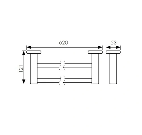 Полотенцедержатель Kaiser KH-1708 прямой 2-х уровневый хром цинк Полотенцедержатель Kaiser KH-1708 прямой 2-х уровневый хром цинк