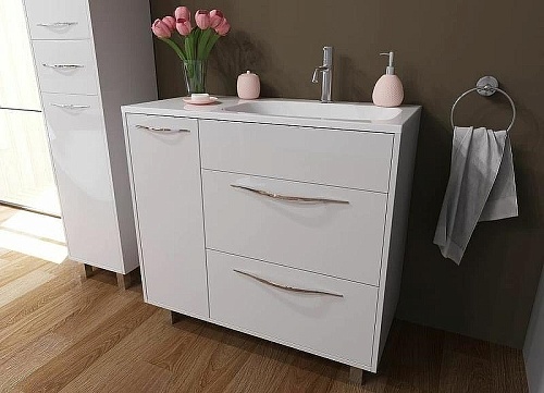 Тумба с раковиной Эстет Barcelona ФР-00003598 900х450 правая, напольная 2 ящика 1 дверь Тумба с раковиной Эстет Barcelona ФР-00003598 900х450 правая, напольная 2 ящика 1 дверь