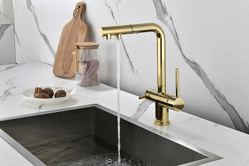 Смеситель для кухни Paulmark SERPENTINE золото Se213222-G Смеситель для кухни Paulmark SERPENTINE золото Se213222-G