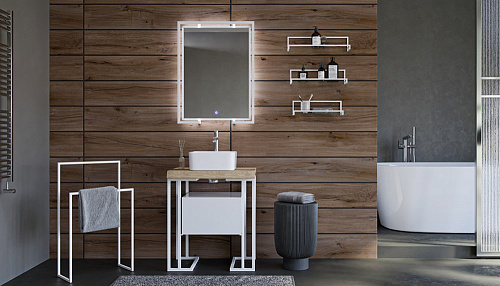 Полка Velvex Gelou 45 White металлическая со стеклом pkGEL.45-58 Полка Velvex Gelou 45 White металлическая со стеклом pkGEL.45-58