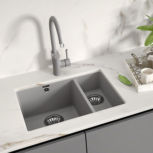 Кухонная мойка Lemark SINARA 550.2-U встраиваемая снизуз кварцгранита, Жасмин 9910082 Кухонная мойка Lemark SINARA 550.2-U встраиваемая снизуз кварцгранита, Жасмин 9910082