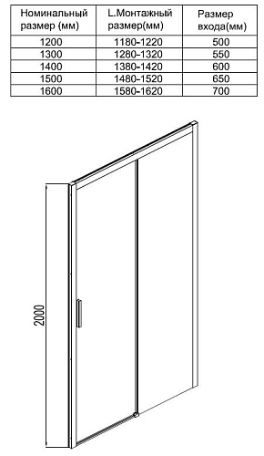 Душевая дверь Aquanet Pleasure AE60-N-150H200U-BT 150, прозрачное стекло Душевая дверь Aquanet Pleasure AE60-N-150H200U-BT 150, прозрачное стекло