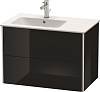 Картинка анонса товара «тумба под раковину duravit xsquare xs417604040 подвесная 81 см черный глянцевый»