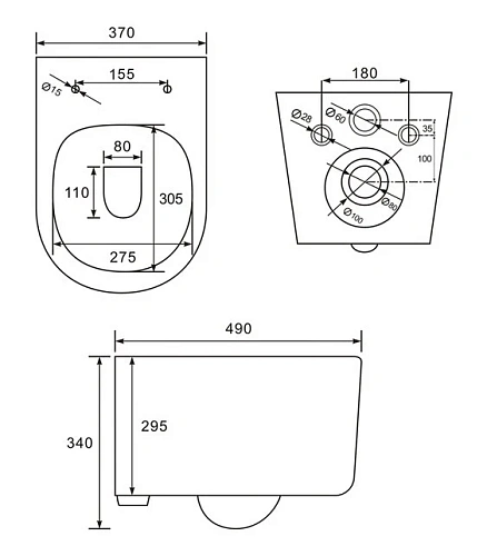 Унитаз подвесной IDDIS Stone (STORDSEi25) безободковый Унитаз подвесной IDDIS Stone (STORDSEi25) безободковый