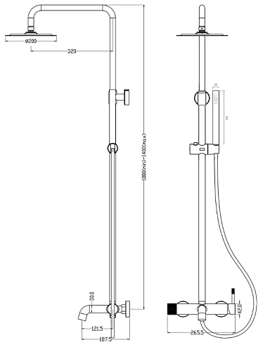 Душевая система Boheme Uno 468-WG White Gold Душевая система Boheme Uno 468-WG White Gold