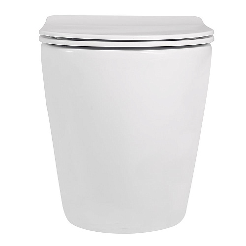 Унитаз приставной ABBER Bequem AC1111 белый, безободковый с крышкой микролифт Унитаз приставной ABBER Bequem AC1111 белый, безободковый с крышкой микролифт