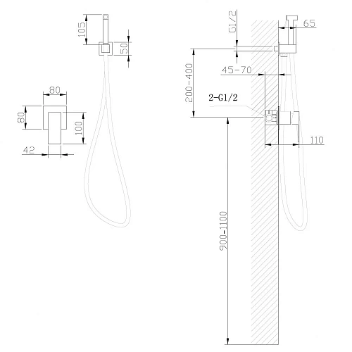 Гигиенический душ ABBER Daheim AF8225B черный матовый Гигиенический душ ABBER Daheim AF8225B черный матовый