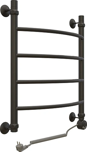 Полотенцесушитель электрический EWRIKA Сафо D 60х50 R, чёрный матовый, лесенка, стальной, с терморег 465630 Полотенцесушитель электрический EWRIKA Сафо D 60х50 R, чёрный матовый, лесенка, стальной, с терморег 465630