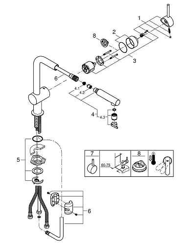 Смеситель для кухни GROHE Minta, хром (30274000) Смеситель для кухни GROHE Minta, хром (30274000)