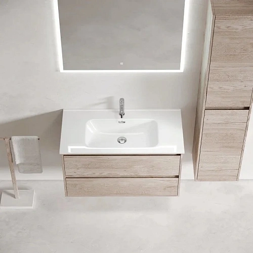 Тумба под раковину Sancos Libra LB90EG 890х450х500 дуб галифакс натуральный, подвесная Тумба под раковину Sancos Libra LB90EG 890х450х500 дуб галифакс натуральный, подвесная