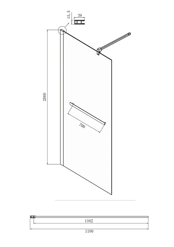 Душевая перегородка Ambassador Walk-in 15031233 (1200x2000) Душевая перегородка Ambassador Walk-in 15031233 (1200x2000)