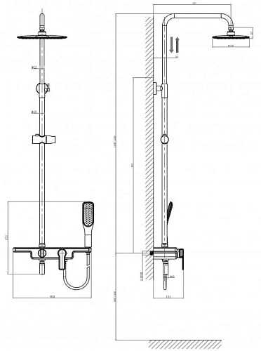Душевая система D&K DA1453716B13 Душевая система D&K DA1453716B13