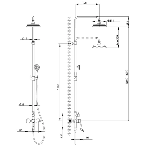 Душевая система Lemark Peretto (LM6362RB) Душевая система Lemark Peretto (LM6362RB)