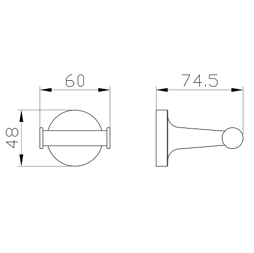 Крючок Wonzon & Woghand хром (WW-6525) Крючок Wonzon & Woghand хром (WW-6525)
