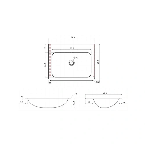 Раковина Vincea VCB-2VP600B из кварцевого камня, черная Раковина Vincea VCB-2VP600B из кварцевого камня, черная