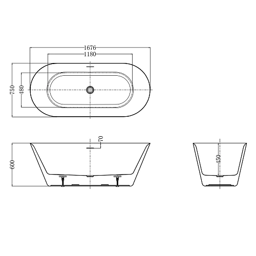 Ванна отдельностоящая AQUAme AQM3501MW белый Ванна отдельностоящая AQUAme AQM3501MW белый