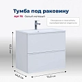 Тумба под раковину Aquanet Арт 75 белый матовый 00313255 напольная/подвесная Тумба под раковину Aquanet Арт 75 белый матовый 00313255 напольная/подвесная