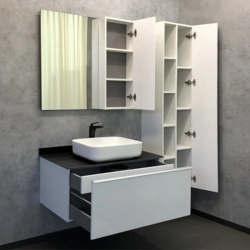 Зеркальный шкаф Comforty Милан-90 00004137130 белый глянец Зеркальный шкаф Comforty Милан-90 00004137130 белый глянец