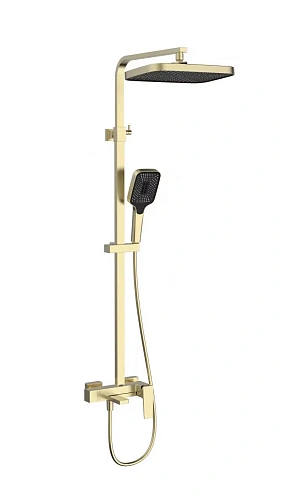 Душевая система Vincea Cube VSFS-4C12BG с изливом, брашированное золото Душевая система Vincea Cube VSFS-4C12BG с изливом, брашированное золото