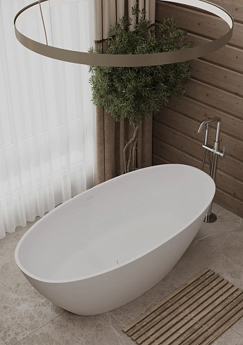 Ванна из искусственного камня Allen Brau Solid Stone Krion Oval 170x80 2.35003.21 Ванна из искусственного камня Allen Brau Solid Stone Krion Oval 170x80 2.35003.21