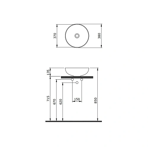 Раковина BERGES Ego накладная, Ø 38 см 181008 Раковина BERGES Ego накладная, Ø 38 см 181008