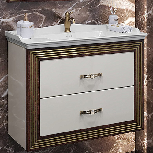 Тумба под раковину Opadiris Карат 80 Бежевый глянцевый с золотой патиной (под раковину Cerastyle Kapadokya 80) 00-00003520 Тумба под раковину Opadiris Карат 80 Бежевый глянцевый с золотой патиной (под раковину Cerastyle Kapadokya 80) 00-00003520