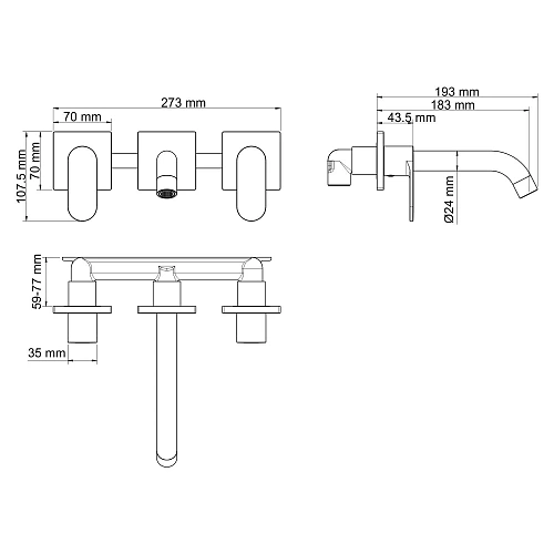 Смеситель для раковины WasserKRAFT Elbe 7445 черный Смеситель для раковины WasserKRAFT Elbe 7445 черный