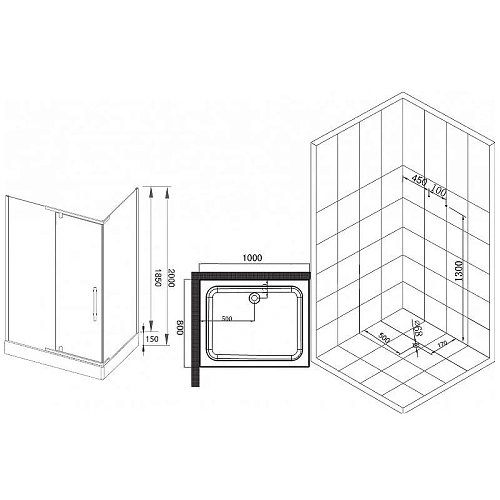 Душевой уголок Esbano (ESUGR8190) ESR-8190 100х80х200 Душевой уголок Esbano (ESUGR8190) ESR-8190 100х80х200
