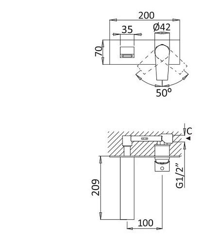 Смеситель для раковины CEZARES NAUTIC-BLI-BIO, с донным клапаном, белый матовый Смеситель для раковины CEZARES NAUTIC-BLI-BIO, с донным клапаном, белый матовый