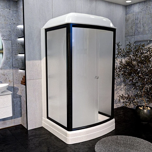 Душевая кабина Radomir Диана 108х118 1-05-6-0-0-0601 поддон с каркасом и сифоном, профиль черный Душевая кабина Radomir Диана 108х118 1-05-6-0-0-0601 поддон с каркасом и сифоном, профиль черный