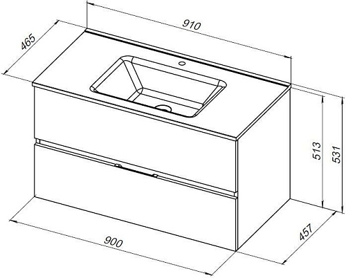 Тумба под раковину Aquanet Алвита New 90 2 ящика, дуб веллингтон белый 00303921 Тумба под раковину Aquanet Алвита New 90 2 ящика, дуб веллингтон белый 00303921