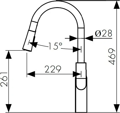Смеситель для кухни Kaiser 59044 с вытяжной лейкой, хром Смеситель для кухни Kaiser 59044 с вытяжной лейкой, хром