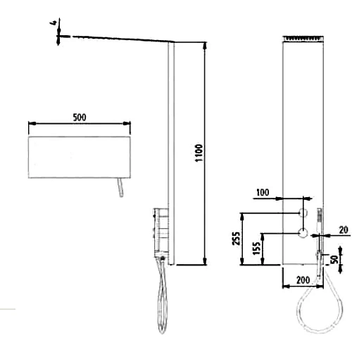 Душевая панель CEZARES PREMIER-CD2-T-NOP Душевая панель CEZARES PREMIER-CD2-T-NOP
