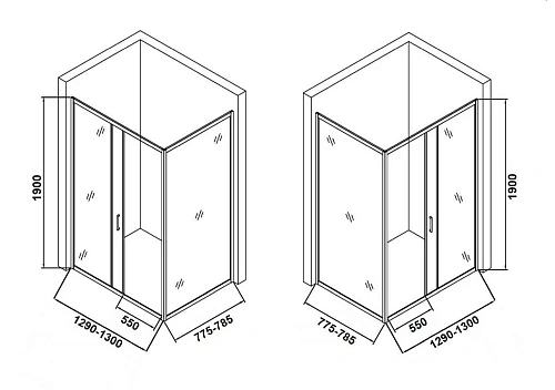 Душевой уголок Orange E23-13080TCR без поддона 130х80, стекло прозрачное Душевой уголок Orange E23-13080TCR без поддона 130х80, стекло прозрачное