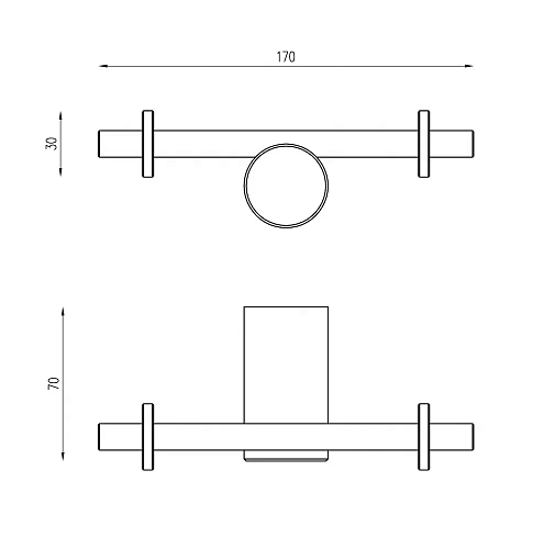 Крючок двойной ABBER Osten 316 AA1852BST сталь брашированная Крючок двойной ABBER Osten 316 AA1852BST сталь брашированная
