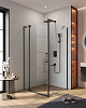 Картинка анонса товара «душевой уголок cezares slider-ah-1-100-90/100-c-nero 90-100x100см стекло прозрачное, профиль черный»