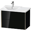 Картинка анонса товара «тумба под раковину duravit xviu xv41070b140 подвесная 81 см черный глянцевый»