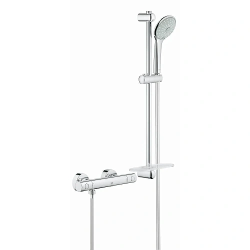 Смеситель для душа GROHE Grohtherm 1000 Cosmopolitan New с душевым гарнитуром (штанга 600 мм) термос 34286002 Смеситель для душа GROHE Grohtherm 1000 Cosmopolitan New с душевым гарнитуром (штанга 600 мм) термос 34286002
