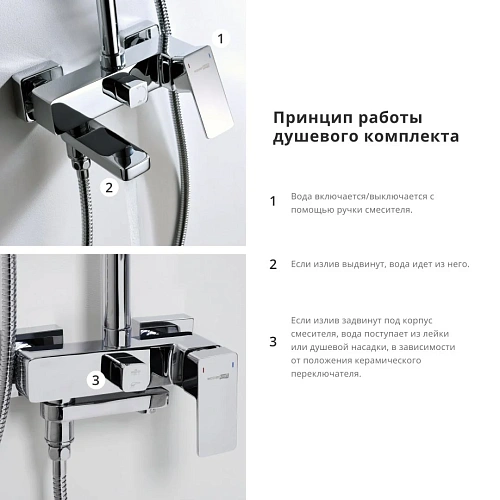 Душевая система WasserKRAFT A17701 хром Душевая система WasserKRAFT A17701 хром