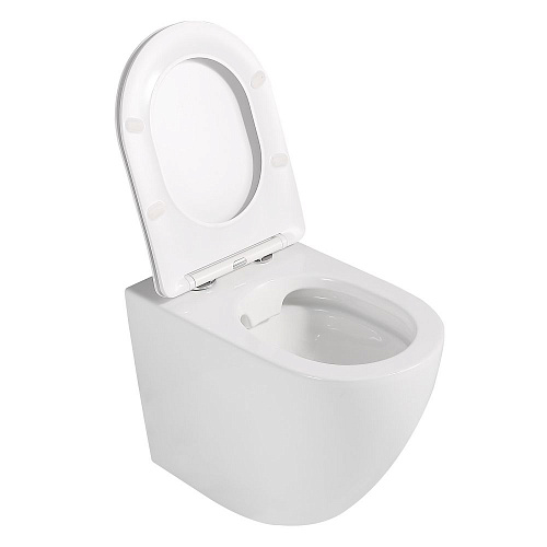 Унитаз приставной ABBER Bequem AC1111 белый, безободковый с крышкой микролифт Унитаз приставной ABBER Bequem AC1111 белый, безободковый с крышкой микролифт