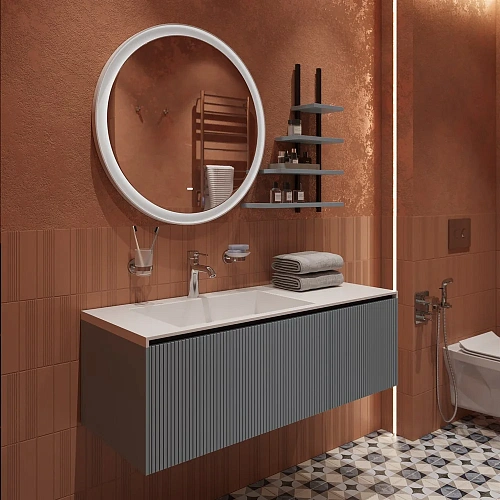 Зеркало STWORKI Гриндстед 80 белое, с подсветкой 557878 Зеркало STWORKI Гриндстед 80 белое, с подсветкой 557878