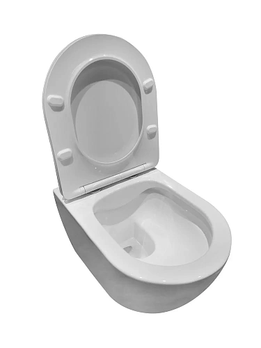 Унитаз подвесной Vincea Esse VT1-211 безободковый, цвет белый, ультратонкое soft-close сиденье Унитаз подвесной Vincea Esse VT1-211 безободковый, цвет белый, ультратонкое soft-close сиденье